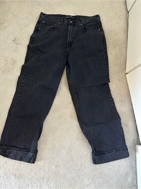 Aritzia Black High-Rise Straight Leg Jeans